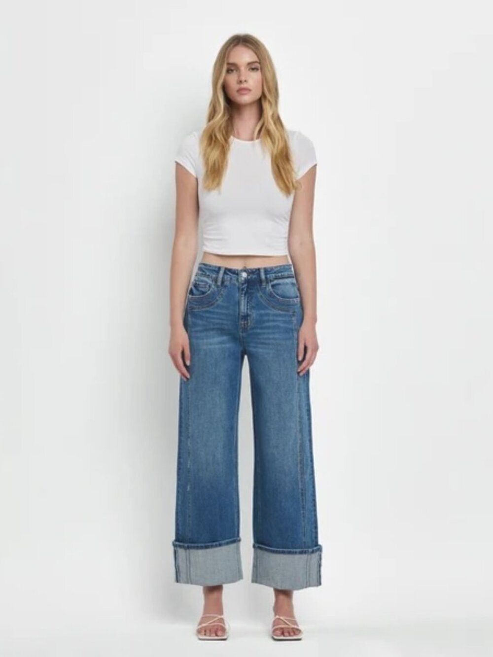Flying Monkey -Joysome -Super High Rise Cuffed Jeans - Size 28 - Color: Medium